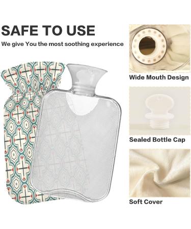 Moroccan Hot Water Bottle with Soft Fleece Cover - 2L Hot Water Bag for Comfort & Pain Relief - Buy Online on GoSupps.com