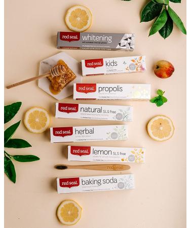 Red Seal Teeth Whitening Toothpaste with Baking Soda, Activated Charcoal, and Coconut Oil - Fluoride Free, Paraben Free Whitening for Visibly Brighter Smile - 1 Count - Buy Online on GoSupps.com