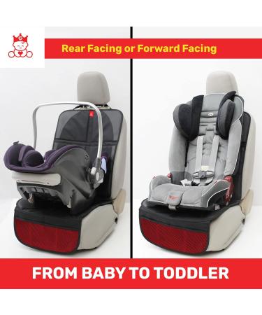 Royal Rascals Car Seat Protector - Padded Cover with Headrest Fastener, Organizer Pockets & Liners - Universal Fit for Cars - Black & Red - Buy Online on GoSupps.com