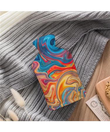 Color Marble Hot Water Bottle with Plush Cover | Hand Warmer for Adults & Children | 26.5x15.3cm | International Shipping Available - Buy Online on GoSupps.com