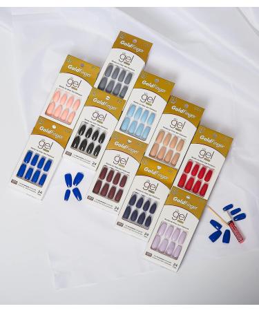 GoldFinger Full Cover Press On Nails - Long Fake Nails Manicure Set with Glue - Buy Online on GoSupps.com