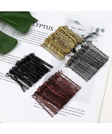 Kavya Hair Grips 200 Pcs Bobby Pins Anti Slip Hair Pins for Women with Storage Box Kirby Grips for Curling Hair And Creating Different Hairstyles Dance Recitals and Competitions Occasions Gold Brown Silver Black - Buy Online on GoSupps.com