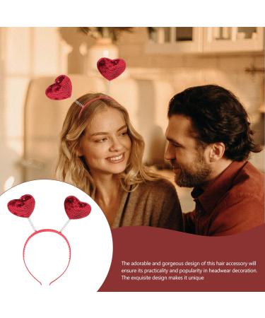 Lurrose Valentine Heart Headband Red Love Heart Headband Valentines Day Hair Hoops Love Heart Hair Accessories for Women Valentine's Party - Buy Online on GoSupps.com