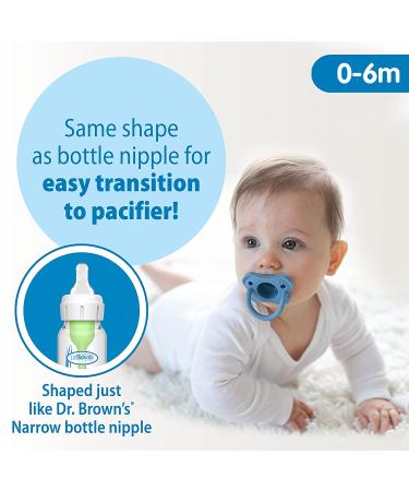 Dr. Brown's HappyPaci 100% Silicone Pacifier 0-6m BPA Free - 3 Pack Variety Pack (Blue/Light Blue/White) - Buy Online on GoSupps.com