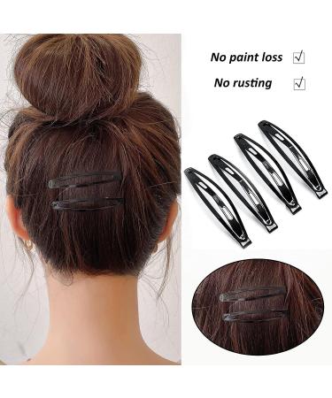 24 Pcs Black Snap Hair Clips - Metal No-slip Barrettes for Women and Girls - Small Hair Clips for Makeup Styling - Oval Clips - Buy Online on GoSupps.com