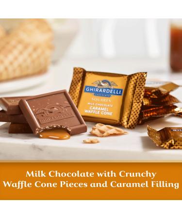 GHIRARDELLI Milk Chocolate Caramel Waffle Cone Squares 9.2 oz Bag (Pack of 2) Bundle With Snack Scout Lunch Bag - Buy Online on GoSupps.com