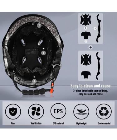 INNAMOTO Adults & Kids Bike Helmets | Adjustable Helmets for Men, Women, Boys & Girls | Suitable for Skateboard, Scooter & Cycling | Medium 54-58cm / 21.2 -22.8 | Black - Buy Online on GoSupps.com