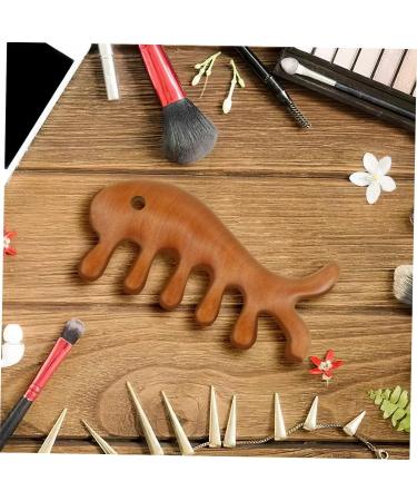 Hapinary Fish Shape Massage Comb | Wooden Broad Tooth Comb for Curly Hair | Ergonomic Acupuncture Scalp Massager - Buy Online on GoSupps.com