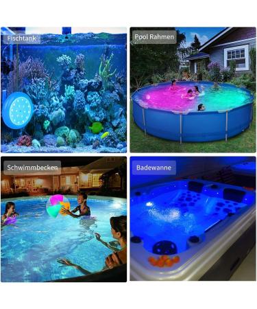 COOLWEST 10W Underwater Pool Lighting - RGB LED with Remote Control 7m Cable & 18 Dimmable Colors - Ideal for International Shipping - Buy Online on GoSupps.com