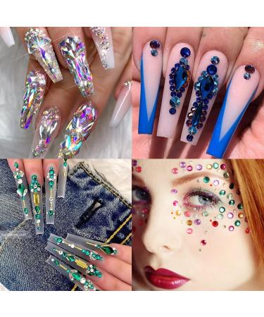 3320Pcs AB Nail Art Rhinestones Crystal Set - 24 Types of 320 Diamonds + 3000 Round Beads Crystals - DIY Crafts Kit with Tweezers Pen - Buy Online on GoSupps.com