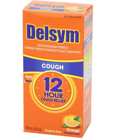 Delsym Adult 12 Hr Cough Relief Liquid Orange 15oz - Triple Pack (3X5oz) - Buy Online on GoSupps.com