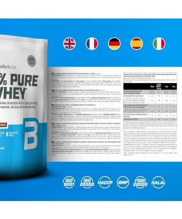 BiotechUSA 100% Pure Whey Protein Powder - 21g Protein BCAA & Glutamine - Gluten-Free Palm Oil-Free - Chocolate Flavor 1kg  - Buy Online on GoSupps.com