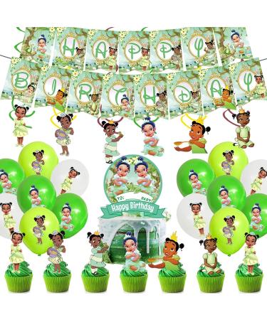 48Pcs Birthday Cake Topper Decoration Supplies for Tiana Children's Cupper Topper for Kids Birthday Party - Buy Online on GoSupps.com