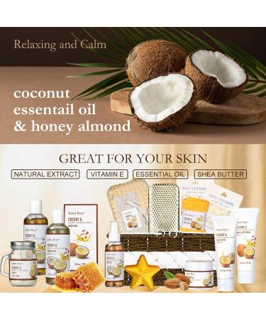 Coconut & Honey Almond Beauty Gift Set - Large Luxury Bath and Body Spa Kit for Home Pampering - Perfect Mother's Day Gift - Buy Online on GoSupps.com
