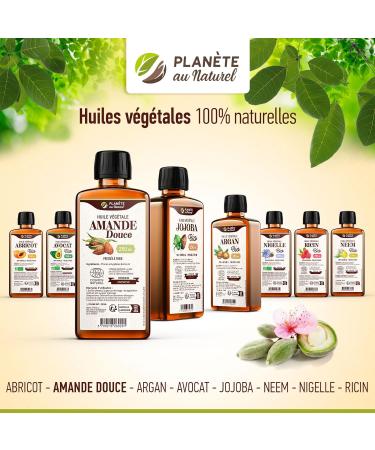 Sweet ALMOND Oil 150 ml - Cosmos Natural - Plan te au Naturel - Cold pressed - Hair skin face - Buy Online on GoSupps.com