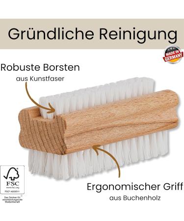 Feinholz Hand Brush Set (3 pcs) - German Made Nail Vegetable and Finger Brushes for Kids & Adults - Buy Online on GoSupps.com