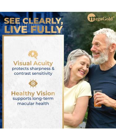 MegaGold Macular Support Advanced Formula - Eye Supplements for Vision & Macular Health*, Contains Lutein & Zeaxanthin, Vitamins C & E, Zinc, and Astaxanthin, for Seniors & Adults - 60 Count Softgels - Buy Online on GoSupps.com