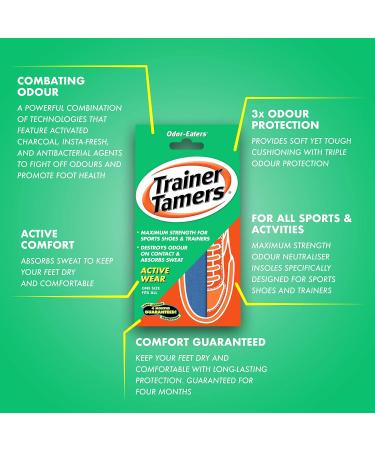 Odor-Eaters Trainer Tamers - Super Strong Odor Removal Insoles for Active Wear | 6 Pack - Buy Online on GoSupps.com