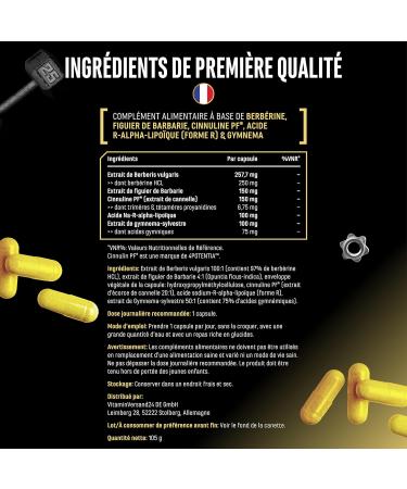 Invictus G.D.A Complexe GDA hautement dos avec berb rine Cinnulin PF (extrait d corce de cannelle) et acide R-alpha-lipo que bioactif 120 g lules v ganes - Buy Online on GoSupps.com