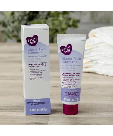 Parent's Choice Maximum Strength Diaper Rash Ointment 4oz Tube (Pack of 2) - Best for Baby's Sensitive Skin - Buy Online on GoSupps.com