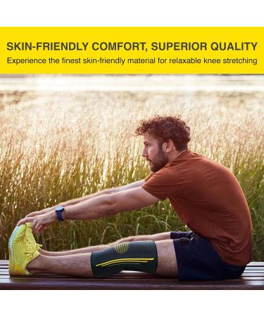 BRACOO Knee Brace Compression Sleeve with Side Stabilizers - Arthritis Pain Relief & Injury Recovery Support for Men and Women - Black Medium - Buy Online on GoSupps.com