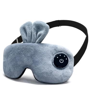 Cordless Heated Eye mask Cute Sleep Eye mask Rechargable Heating Eye pad with Battery Indicators Warm Eye Compress for Relief Dry Eyes (Grey)