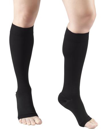 Truform 30-40 mmHg Compression Stockings | Knee High Open Toe | Men & Women | Small Black (1 Pair) - International Shipping Available - Buy Online on GoSupps.com