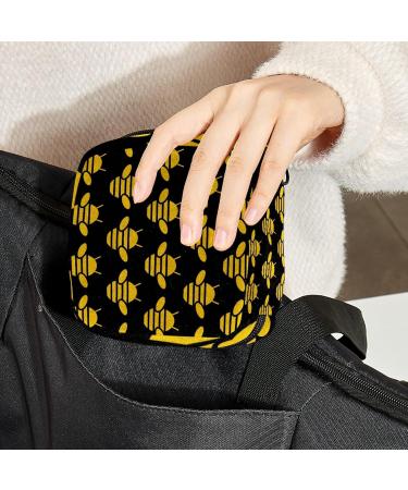 Bee Print Sanitary Napkin Storage Bag - Large Capacity Menstrual Cup Pouch & Travel Organizer - Color 7 - Buy Online on GoSupps.com