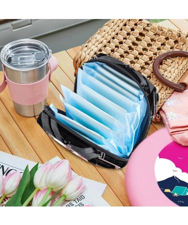 Vintage Trucks & Trains Sanitary Napkin Storage Bag | Portable Menstrual Cup Pocket with Zipper for Girls & Women - Buy Online on GoSupps.com