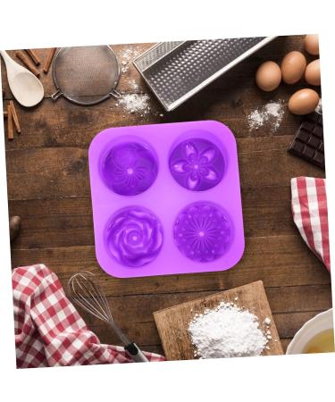 OUNONA Silcone Molds 7 Pcs Handmade Soap Mold Silicone Soap Cajas para Handmade Silicone Mould Silicone Tools Silicone Rose Mold Silicone 4- Hole Purple Silica Gel Chocolate Flower Model 3X16.6X16.6CMx7pcs - Buy Online on GoSupps.com
