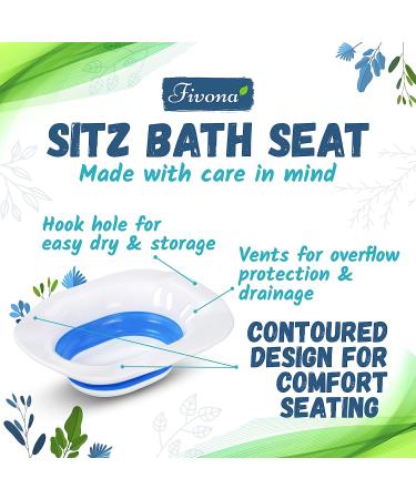Fivona Unisex Sitz Bath Seat for Hemorrhoid, Fissure, Postpartum Care - BPA Free, Ergonomic Anti-Spill Design - Universal Fit - Buy Online on GoSupps.com