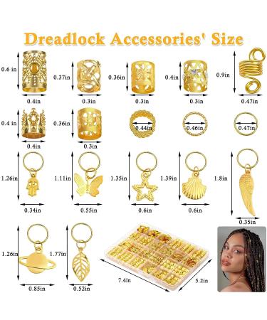 280 Pieces of Hair Accessories for Women | Dreadlock & Braid Jewelry | Adjustable Golden Hair Wrap Rings - Buy Online on GoSupps.com