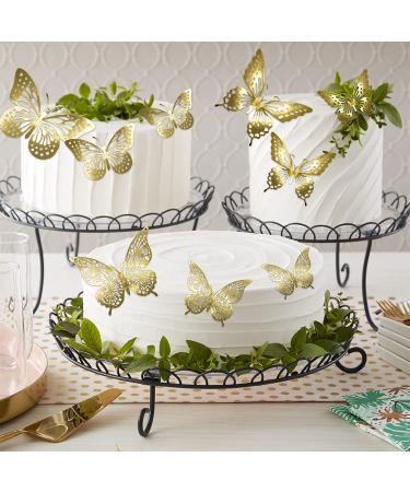 Gyufise 36 Pack Gold Glitter 3D Butterfly Cupcake Toppers for Birthday Wedding Party | Hollow Butterfly Cake Decorations & Wall Stickers - Buy Online on GoSupps.com