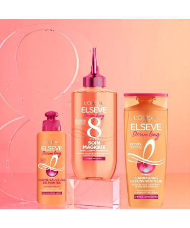 L'Or al Paris - Reconstructive Shampoo for Long Hair - Repaired Lengths - Enriched with Vegetable Keratin + Vitamins + Castor Oil - Elseve Dream Long - 300 ml - Buy Online on GoSupps.com
