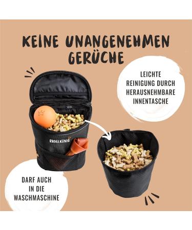 Rudelknig Dog Treats - Versatile Walk Bag for Training & Poop Bag Dispenser - Basic Black - Buy Online on GoSupps.com