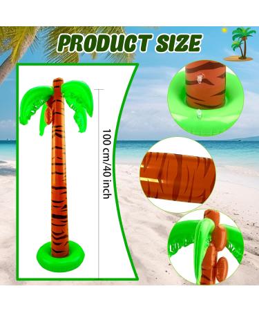 2 Pack 40 Inch Inflatable Palm Trees - Tropical Coconut Tree Decorations for Summer Beach & Hawaiian Parties - Buy Online on GoSupps.com