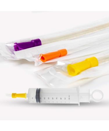 Men's enema aid SET - Kosmetex 3x Mix enema aid and 1x 100ml large bladder syringe Set CH 16 - 22 Set with bladder syringe