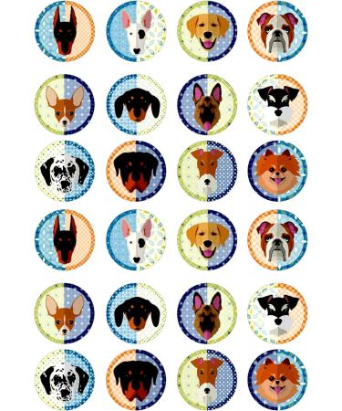 24 Dog Dogs edible birthday party Cupcake Cake Toppers Wafer Rice Paper precut decoration - Buy Online on GoSupps.com