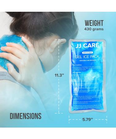 JJ CARE Gel Ice Packs - Pack of 2 Reusable Hot & Cold Compress for Pain Relief - Flexible Therapy for Injuries on Knee, Back, Neck, Wrist & Ankle - Buy Online on GoSupps.com