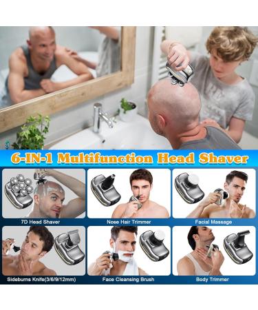Head Shavers for Bald Men | Kisrioa 7D Waterproof Electric Razor | 6-in-1 Mens Grooming Kit with LED Display & Toiletry Bag - Buy Online on GoSupps.com