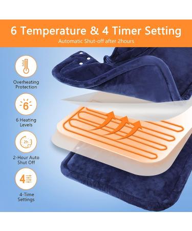 ADvancore Electric Weighted Heating Pad for Neck & Shoulder - Portable Pain Relief Wrap with 6 Heat Settings, Machine Washable - Ideal for Women, Men, Mom, Dad - Buy Online on GoSupps.com