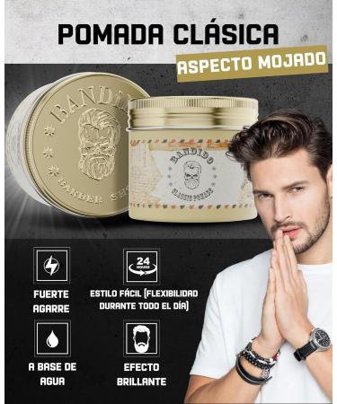  Bandido Bandido Classic Pomade 125 ml Water-Based Men's Hair Wax Strong Hold & Reshapable Wet Look Gloss Finish Easy to Wash - Buy Online on GoSupps.com