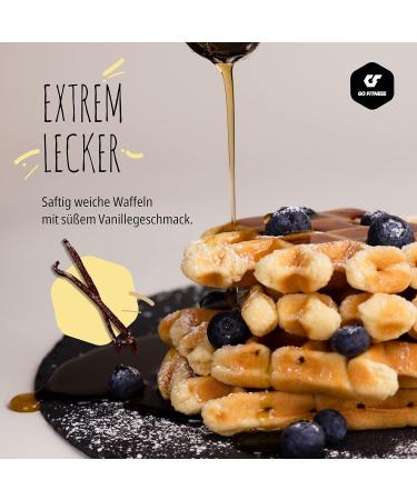 GO FITNESS 12 x 50 g high protein waffles - vanilla waffles extremely delicious and freshly baked - healthy energy bar for muscle building - protein bar 12 g protein - Buy Online on GoSupps.com