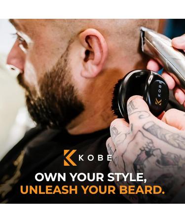 Kobe Knuckle/Finger Beard Brush - 100% Natural Boar Bristle - Dark Brown Men's Beard Brush - Buy Online on GoSupps.com
