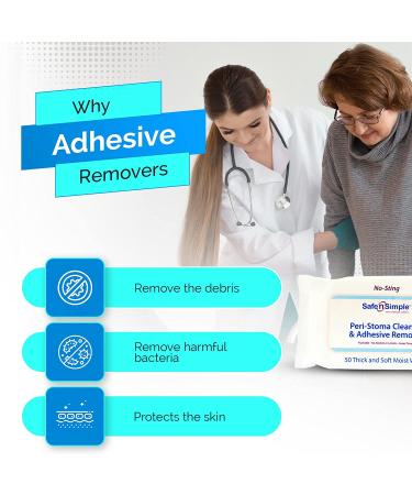 Safe n' Simple Adhesive Remover Wipes - Alcohol-Free 75 Count - Stoma Care Solution for Sensitive Skin - Buy Online on GoSupps.com