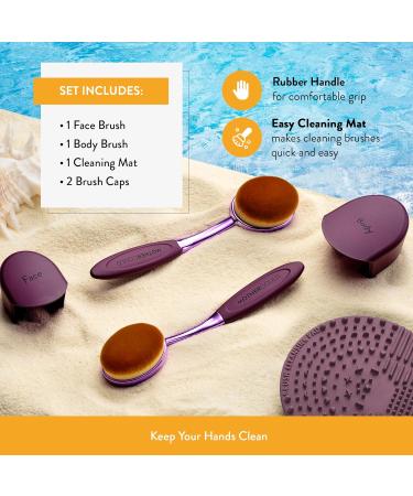 Sunscreen Brush Set - Child-Safe Sunblock Applicator for Kids & Adults | Portable 2 Pack with Caps & Cleaning Mat - Perfect for Families - Buy Online on GoSupps.com
