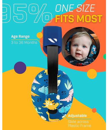 Vanderfields Baby Ear Protection Toddler - Dinosaur Club Design - 22dB NRR - Ages 3 Months to 3 Years - Buy Online on GoSupps.com