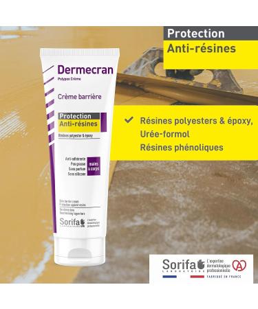  SORIFA Pack of 3 Derm cran Barrier cream - ANTI-RESIN protection POLYESTER EPOXY Hands and body High tolerance - 125 ml tube. - Buy Online on GoSupps.com