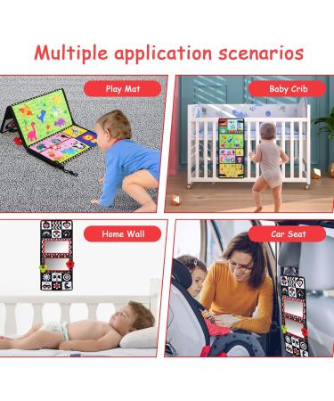 Leadstar Baby Mirror Toys - Foldable Sensory Toys for 0-12 Months | Black & White Contrast Montessori ABC Educational Toys for Girls - Buy Online on GoSupps.com