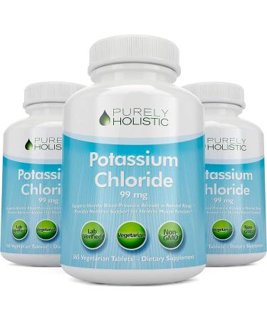 Potassium Chloride 99mg Supplement - 365 Tablets | 1 Year Supply | Supports Healthy Blood Pressure & Muscle Function | Vegetarian | Non GMO - Buy Online on GoSupps.com
